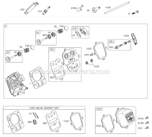 Page B Diagram and Parts List for 12C300SERIES 0131-0279 Briggs and Stratton Engine